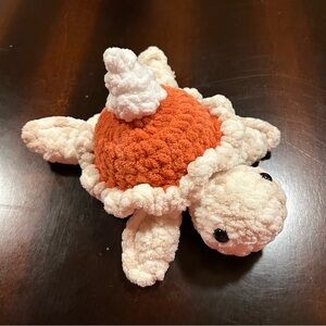 Hand Crocheted Amigurumi Pumpkin Pie Sea Turtle